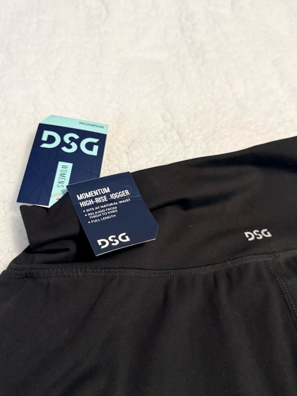 DSG Women’s Black High-Rise Performance Joggers with Cuffed Ankles Size M - Picture 4 of 8